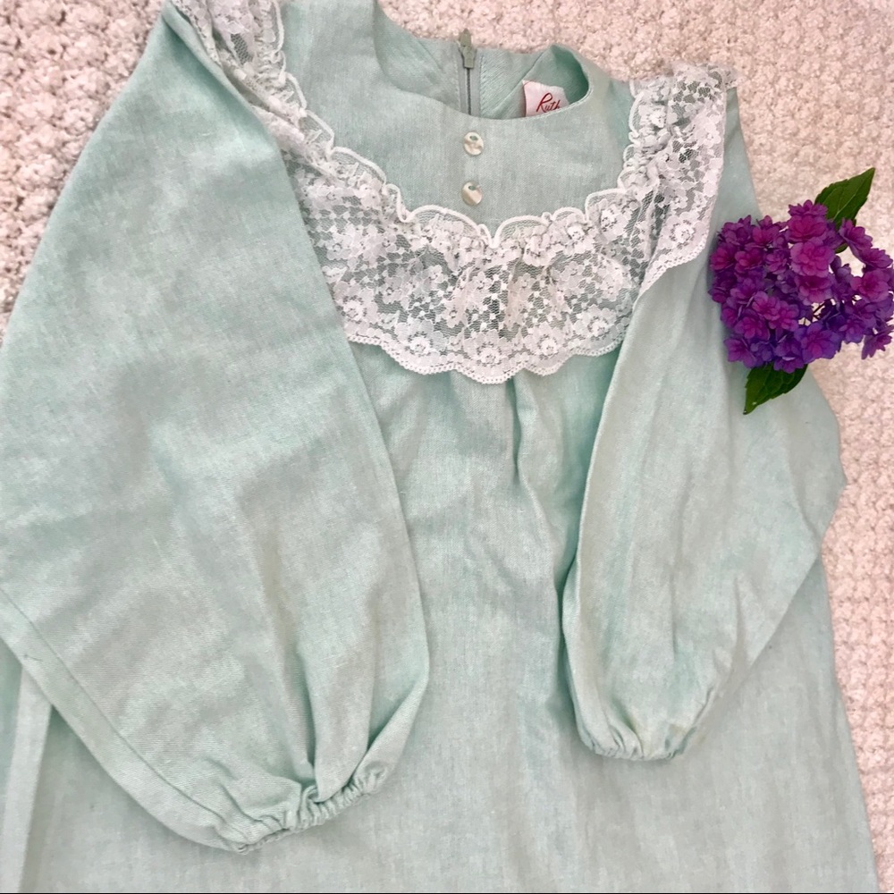 Vtg Girls Prairie Dress/Costume Sz 7 Flaw stain